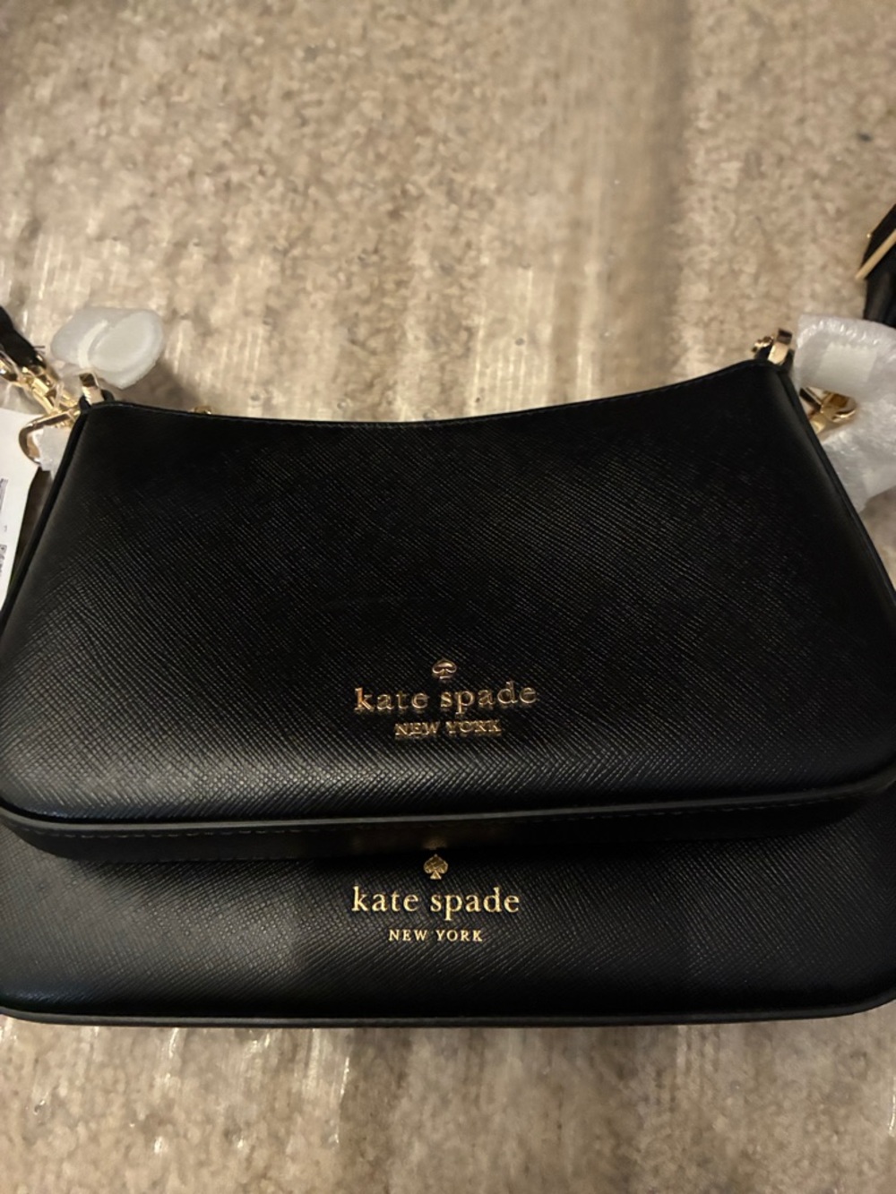 Kate Spade New York Black Leather Shoulder Bag NWT Gold Hardware $349 Retail - Picture 3 of 10